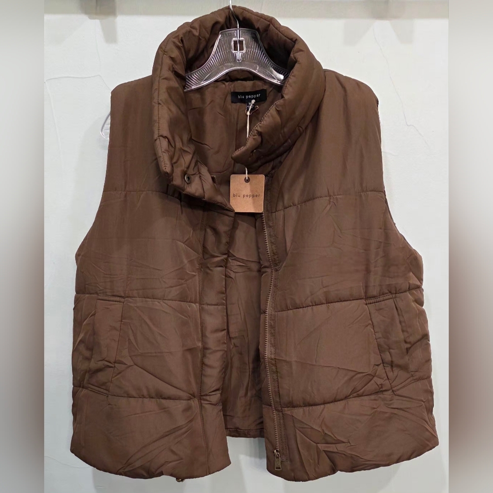 Brown Puffer Vest - Picture 4 of 4